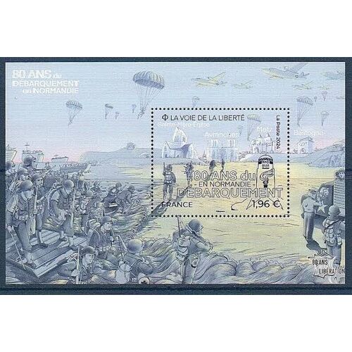 50ème Anniversaire Du Débarquement En Normandie : "La Voie De La Liberté" Feuillet 5791 Année 2024 N° 5791 Yvert Et Tellier Luxe
