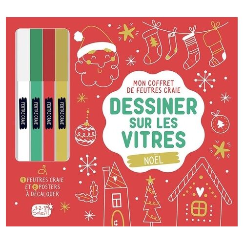 Dessiner Sur Les Vitres Noël - Avec 4 Feutres Craie