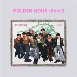 Couverture D¿Appoint Tissée Jacquard Golden Hour Part 5 Ateez Bordure Frangée