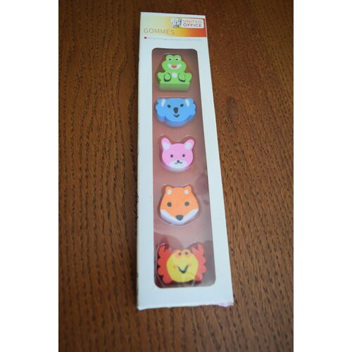 Coffret 5 Gommes Animaux