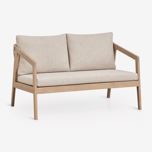 Canapé 2 places en bois d'acacia et corde tressée Kaela Acacia Marron Clair