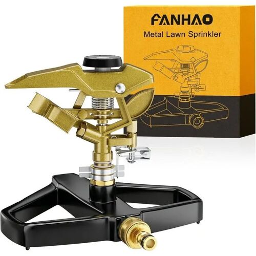 FANHAO Arroseur à Impact 360° en Métal, Couvre 540 m² - Idéal pour Arrosage Jardin, Pelouse et Terrasse.