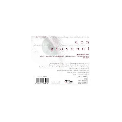 Wolfgang Amadeus Mozart (1756-1791) : Don Giovanni K. 527 Par Fernando Corena Kurt Böhme Cesare Siepi Hilde Gueden Anton Dermota Suzanne Danco Walter Berry Lisa Della Casa Vienne Dir Josef Krips