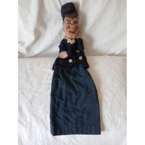 Marionnette À Gaine Lyonnaise - Environ 1890 - Tête En Bois - Hauteur: 60 Cm