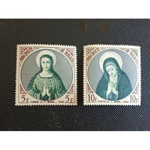 Timbre Monaco Y T 437 / 438 Sainte Marie De François Bréa 1955 (030810 )