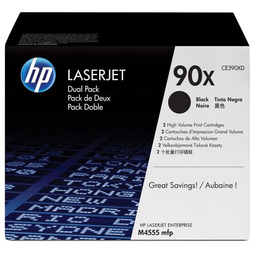 HP 90X pack de 2 toners LaserJet noir grande capacité authentiques
