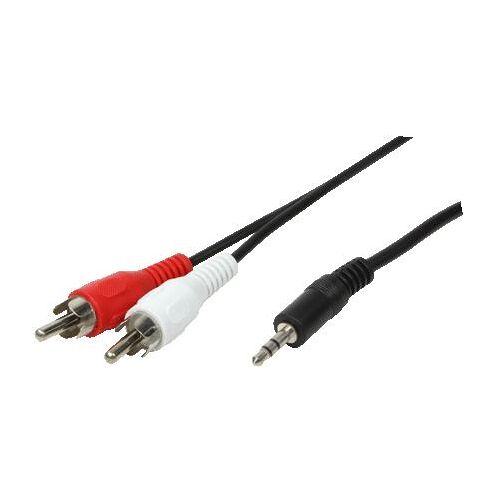 LogiLink 1x3.5mm - 2xRCA, 5m câble audio 3,5mm Noir