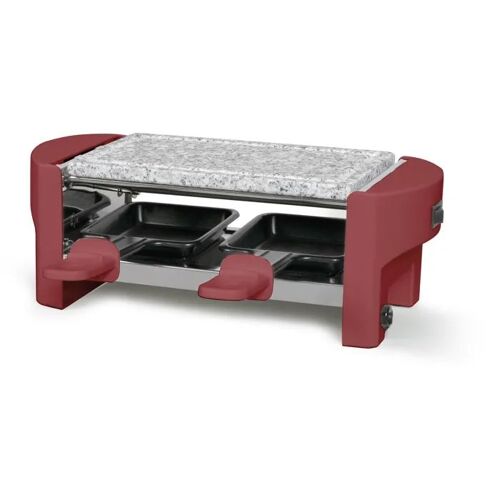 Grill à raclette LIVOO DOC369RC pour 2 personnes rouge bordeaux plaque effet pierre
