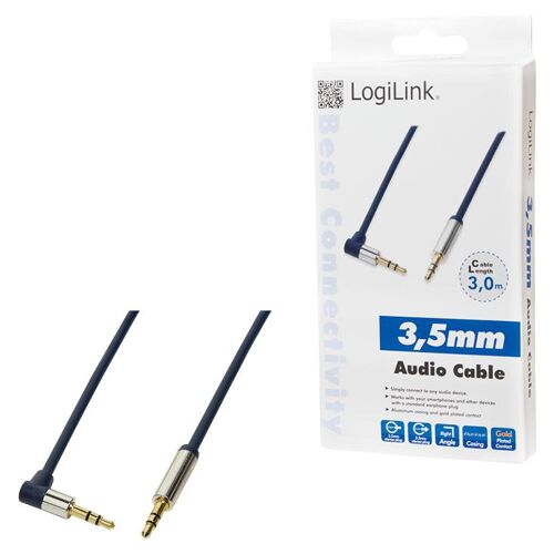 LogiLink 3.5mm - 3.5mm 3m câble audio 3,5 m 3,5mm Bleu