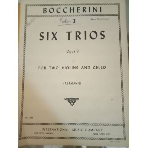 Boccherini Trio Pour 2 Violons Et Violoncelle Edit Kunzelmann