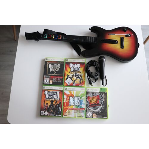 Pack Guitar Hero complet Xbox 360 - Guitare officielle + 5 jeux + micro