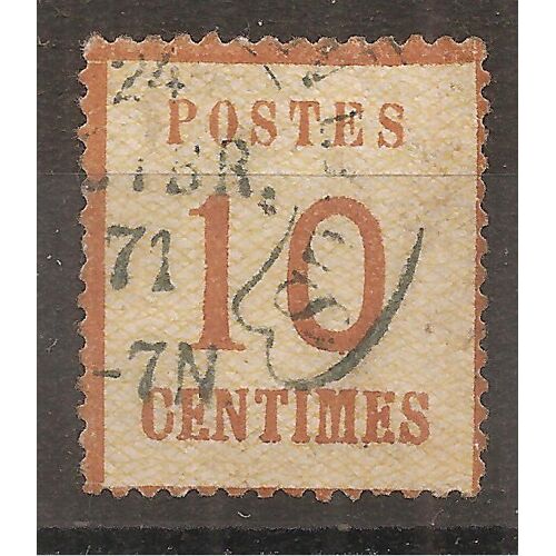 Als 5 (1870) Alsace-Lorraine 10c Brun Oblitéré (Cote 8e) (A208)