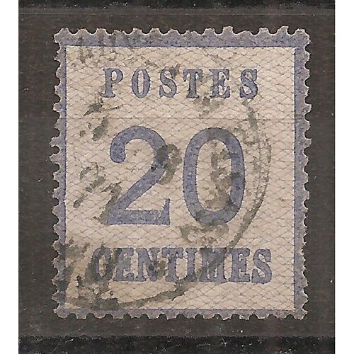 Als 6 (1870) Alsace-Lorraine 20c Bleu Oblitéré (Cote 20e) (A208)