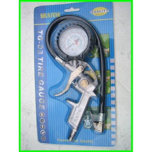 Gonfleur Neuf + Manometre Controle Pression Pour Pneus Avec Echelles: Psi Bar Kg Kpa Très Pratique Précis Et Peu Encombrant! Controle Pression Vtt Moto Voiture Fourgon Et Facile À Ranger...