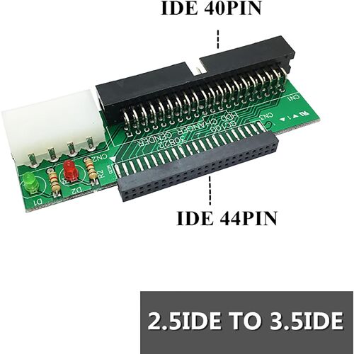 Adaptateur GC100-30822 changeur de Genre pour Disque Dur IDE 2.5 Pouces 44 Broches vers IDE 3.5 Pouces 40 Broches