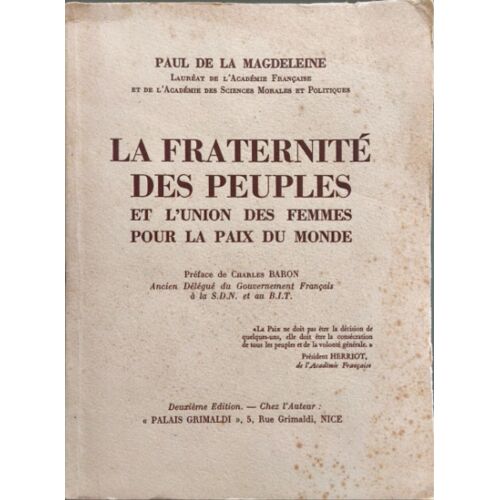 La Fraternité Des Peuples Et L'union Des Femmes Pour La Paix Du Monde