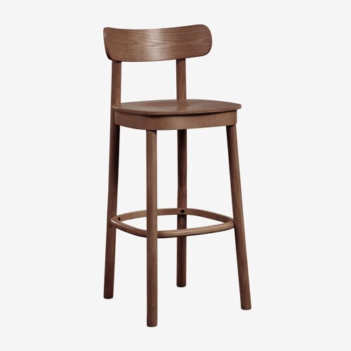 Tabouret haut en bois Taleri Marron Noyer Foncé ¿75 cm