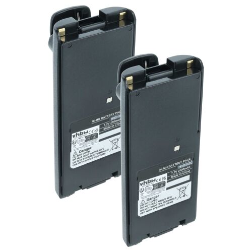 vhbw 2x Batterie remplacement pour Icom BP-210N, BP-210, BP-209N, BP-209 | pour radio talkie-walkie (2500mAh, 7,2V, NiMH) - avec clip de ceinture