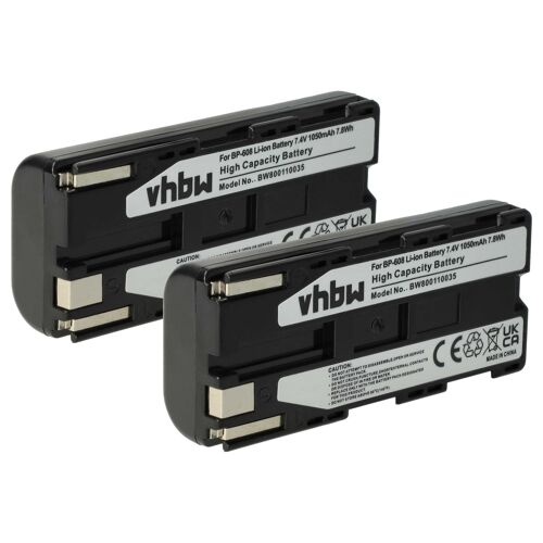 vhbw 2x Batterie compatible avec Canon ES4000, ES300V, E30, ES-4000, DM-MV1 | pour C2, DM-MV10, E1, E2 caméra vidéo caméscope (1050mAh, 7,4V, Li-ion)