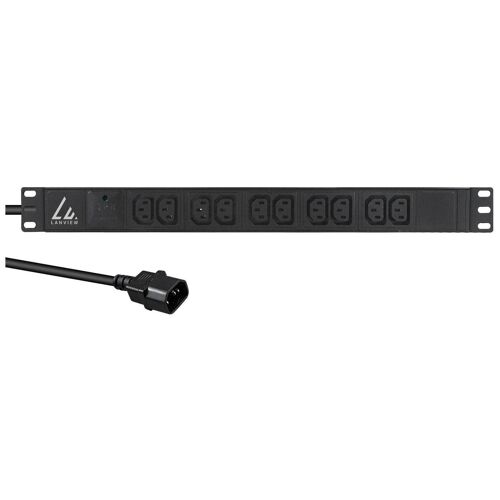 Lanview LVR-2MC14-SPD-C13X10 unité de distribution d'énergie 8 sorties CA 1U Noir