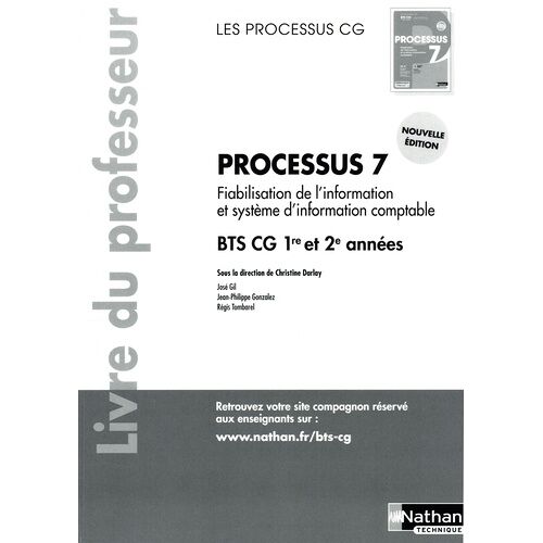 Fiabilisation De L'information Et Système D'information Comptable Processus 7 Bts Cg 1re Et 2e Années - Livre Du Professeur