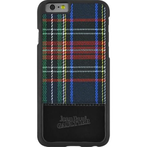COQUE OFFICIELLE iPHONE 6 6S (4"7) JEAN PAUL GAULTIER TARTAN NOIR SILICONE (TPU)