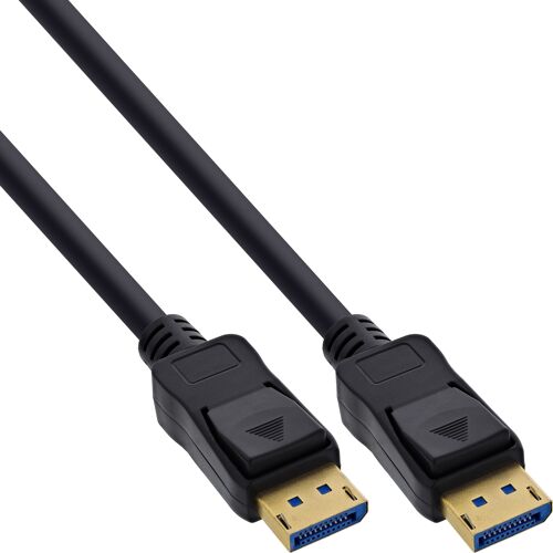 InLine DisplayPort 2.1 cable, UHBR20 80 Gb/s, black, gold-plated contacts, 1m Noir