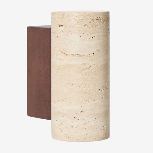 Applique Mural En Travertin Et Bois Davise ¿16 Cm