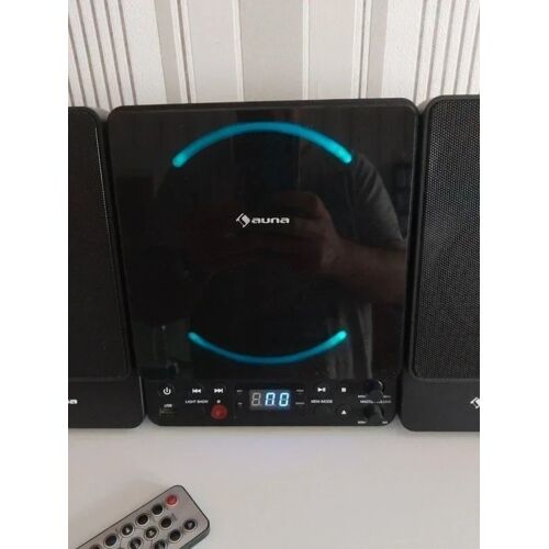Chaîne Hi-Fi Auna Bluetooth - CD / USB / Radio FM - 2 enceintes + télécommande