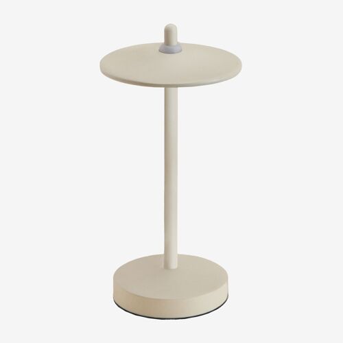 Lampe De Table Led Sans Fil Pour Extérieur En Fer Zuniga Tapioca Beige