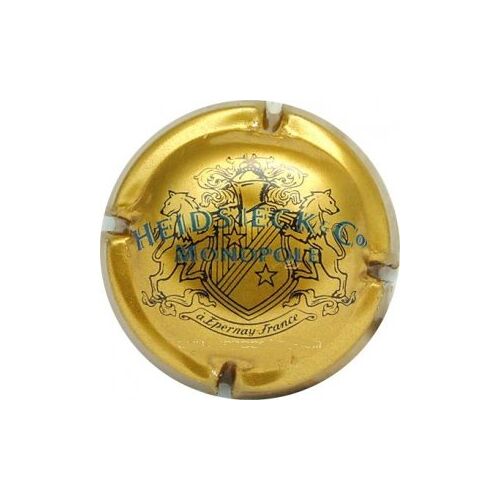 Capsule Heidsieck Monopole. Ecusson. Petite Lettre, Inscription Bleu