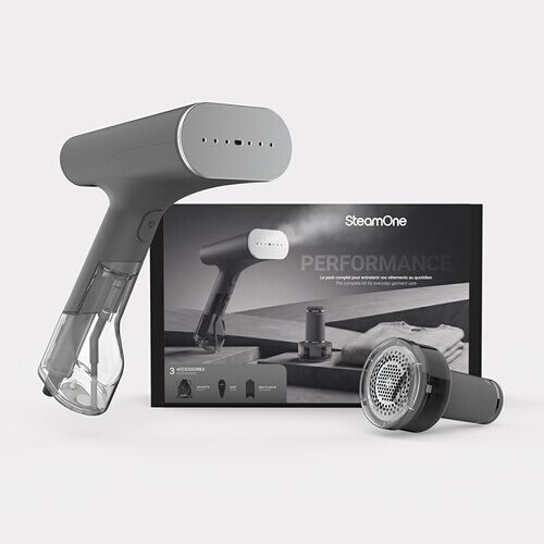 Défroisseur Steamone Coffret defroisseur portatif SteamOne Simon XL V2 gris et rasoir anti-peluche RP20 gris
