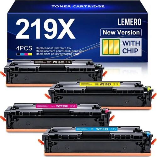 Pack 4 Toners 219X avec Puce pour HP Color LaserJet Pro MFP 3302/3202 - Noir, Cyan, Magenta, Jaune.