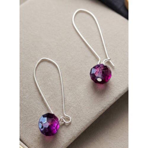 Paire De Boucles D Oreilles Perle Violette