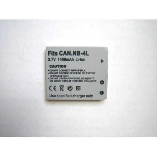 Batterie pour appareil photo CANON Type: Li-ion rechargeable CANON NB-4L . Accu NEUF Ixus 30 40 50 55. Qualité et GRANDE durée! Accu Modele NB4L 1400mAh (Au lieu de790mah)