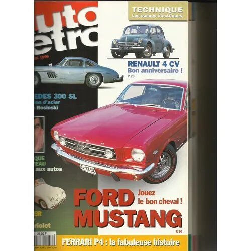 Auto Retro 187 De 1996 Rocheteau,Renault 4cv,Mercedes 300 Sl,Opel Manta 1600l,Ford Mustang