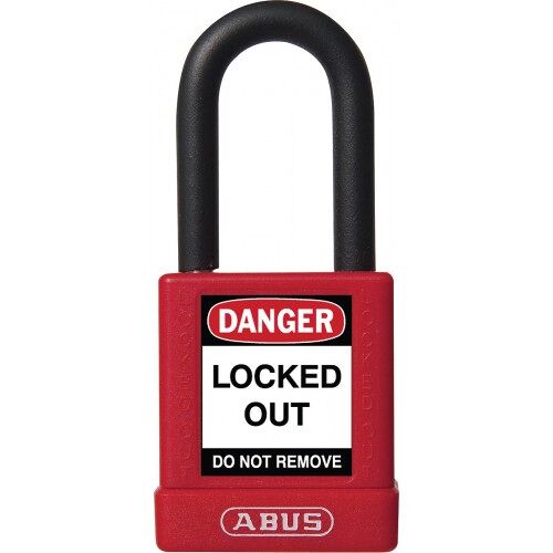 Cadenas de consignation 40 mm isolé à anse acier 38 mm - rouge ABUS