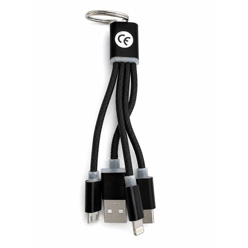 Adaptateur Multi prises USB type A + USB type C (iPhone 15 et supérieurs) + Micro USB + Lightning (iPhone 5 à 14).