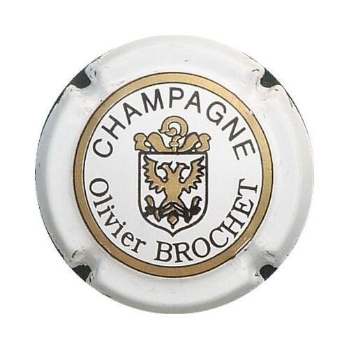 Capsule Brochet Olivier. Ecusson Or. Blanc