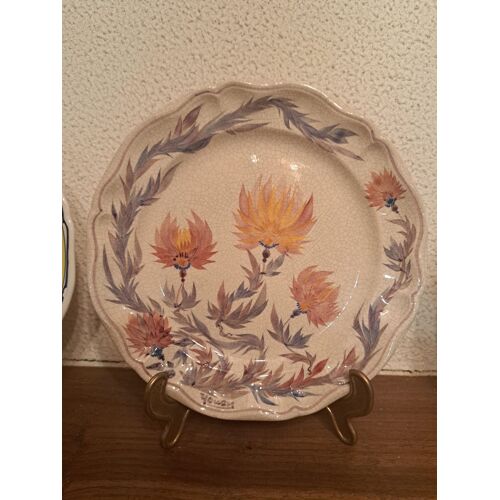 Assiette décorative florale - Faïence de Bretagne