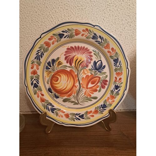 Assiette décorative florale - Faïence de Quimper