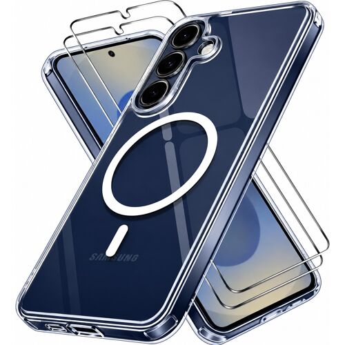 Coque de Protection Transparente Compatible Magsafe + 2 Verres Trempes Pour Samsung S25 Little Boutik©