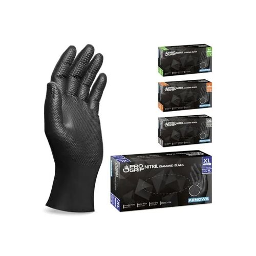 Gants nitrile taille XL Noir Avec double épaisseur et texture diamantée, Gants nitrile à usage unique pour atelier
