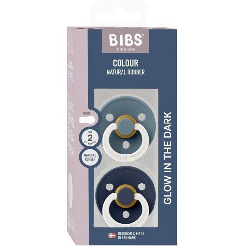 Sucette Bébé Bibs Colour Glow Lot De 2 Taille 2 (6-18 Mois) Petrol Deep Space