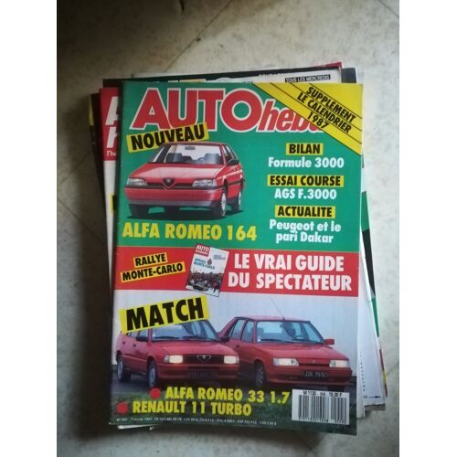 Auto Hebdo 555 De 1987 Dakar,Saab 900 Turbo 16 Cab,Swica 386,Bilan F3000,Ags F3,Renault 11 Turbo,Alfa 33 1.7 Quadrifoglio Verde