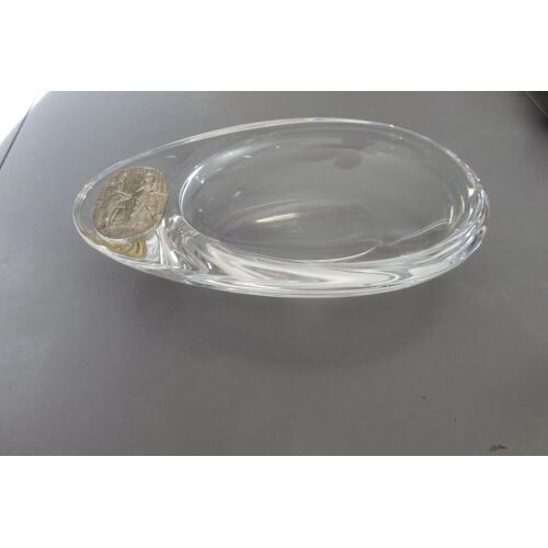 Coupe, Vide Poche Cristal De Sèvres Médaillon P T T