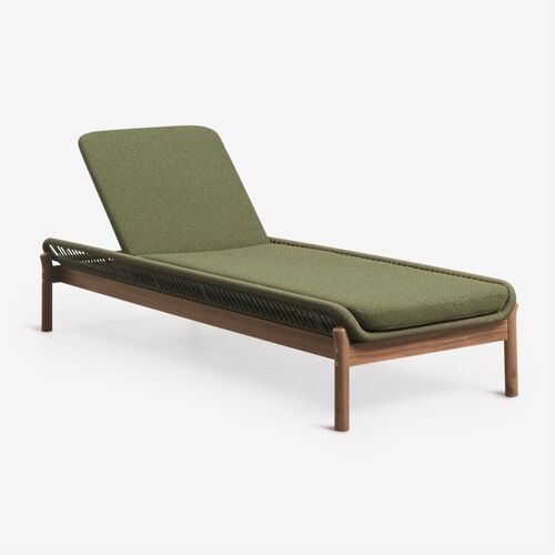 Pack De 2 Chaises Longues Inclinables En Bois D'acacia Et Corde Tressée Karvia Brun Acacia