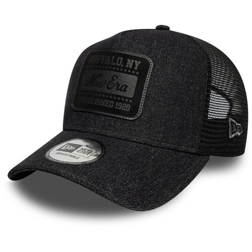 New Era A-Frame Mesh Trucker Cap - Denim Brand Patch Noir