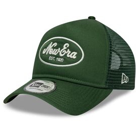 New Era Adjustable Trucker Cap - Oval Brand Script Forest