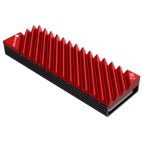 Jonsbo M.2-3 RED système de refroidissement d'ordinateur Disque électronique Dissipateur thermique/Radiateur Noir, Rouge